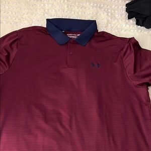Under Armour Red and Blue Athletic Polo